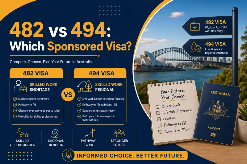 482 vs 494: Which Sponsored Visa? — guide by a registered migration agent
